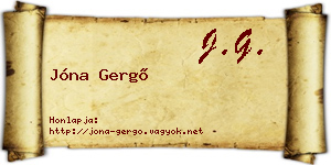 Jóna Gergő névjegykártya