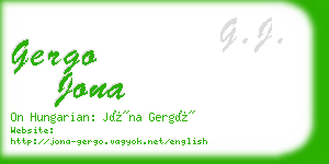 gergo jona business card